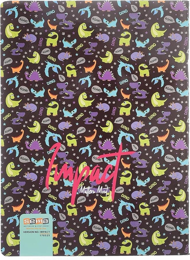Sema Impact 56-Sheet Notebook: Stylish Ruled Design, 29.5x20.8 cm, Ideal for Scholars in Multicolor